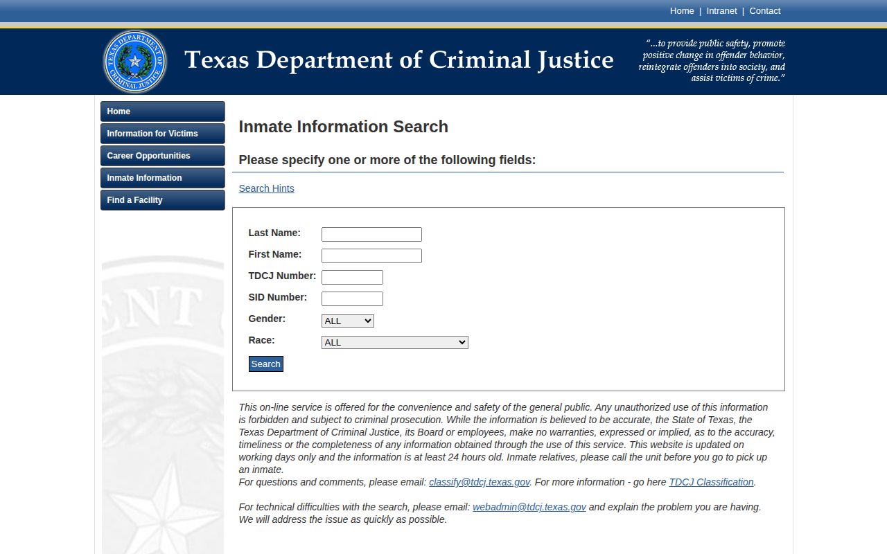 TDCJ offender search for Edwards County release records